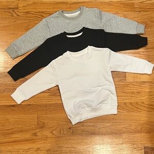 Kids Crewneck Sweatshirts Multi Pack - Gray, Black, White